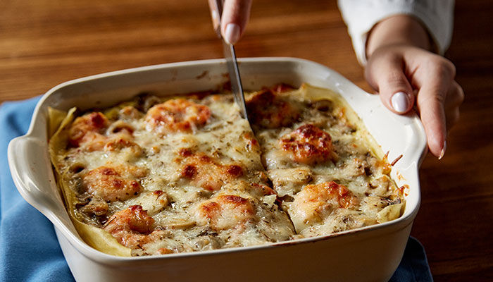 Spinach Lasagna with Chicken & Mushrooms